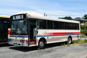 船木鉄道バス 日野レインボーRR(P-RR172BA) 山口22 う 2496 船木鉄道船木営業所にて（2021年7月）