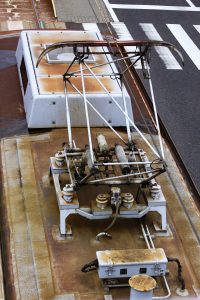 広島電鉄700形 705号車の屋根 2015年7月撮影。