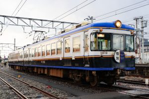 一畑電鉄5000系 5010編成さよならイベント 雲州平田車庫にて。(2025年1月撮影)