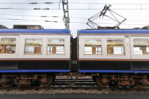 一畑電鉄5000系 5010編成 (2025年1月撮影) 妻面 ←5110号車|5010号車→