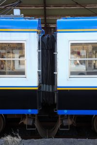 一畑電鉄5000系 5010編成 (2025年1月撮影) 妻面 ←5010号車|5110号車→