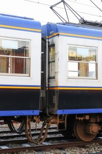 一畑電鉄5000系 5010編成 (2025年1月撮影) 妻面 ←5110号車|5010号車→