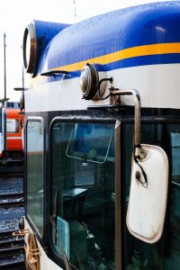 一畑電鉄5000系 5010編成 5010号車 雲州平田駅にて。(2025年1月撮影) 前面アップ