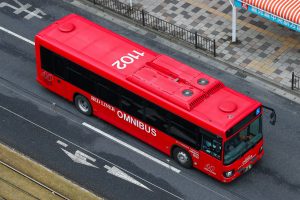 鹿児島市交通局 いすゞエルガ (2KG-LV290N3･鹿児島230 あ 1102)の屋根。2025年1月撮影。