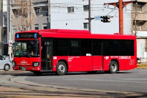 鹿児島市交通局 いすゞエルガ (2KG-LV290N3･鹿児島230 あ 1203)。2025年1月撮影。