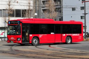 鹿児島市交通局 いすゞエルガ (2RG-LV290N4･鹿児島230 あ 1416)。2025年1月撮影。