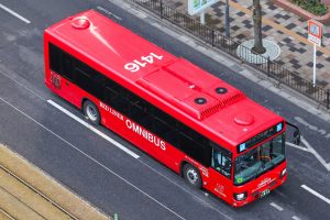 鹿児島市交通局 いすゞエルガ (2RG-LV290N4･鹿児島230 あ 1416)の屋根。2025年1月撮影。