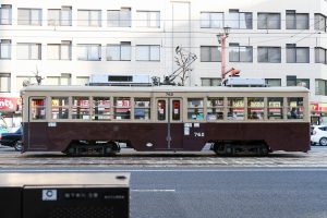 広島電鉄700形 762号の側面サイドビュー 2021年1月撮影。