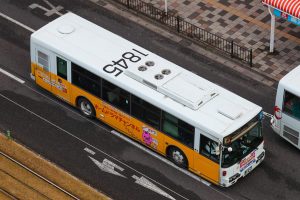 鹿児島交通 富士重工 新7E (KL-UA272KAM 鹿児島200 か 1845･元東京都交通局)の屋根 2025年1月撮影。