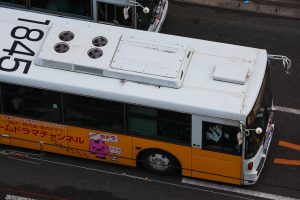 鹿児島交通 富士重工 新7E (KL-UA272KAM 鹿児島200 か 1845･元東京都交通局)の屋根 2025年1月撮影。