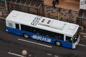 鹿児島交通 富士重工 新7E (KL-UA272KAM 鹿児島200 か 1859･元東京都交通局)の屋根 2025年1月撮影。