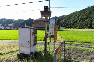 JR西日本･姫新線 美作江見駅の下りホームの構内踏切（岡山県美作市）