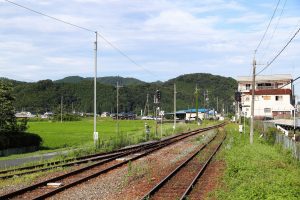 JR西日本･姫新線 ホームより新見方を見る（岡山県美作市）
