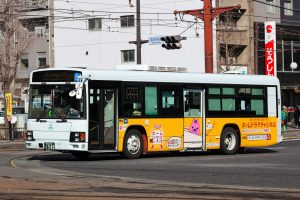 鹿児島交通 いすゞ エルガType-B(KL-LV834L1 鹿児島200 か 1989･元東京都交通局) 2022年1月撮影。