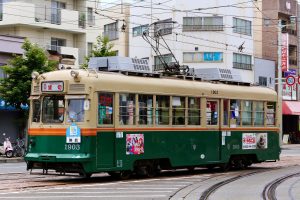 広島電鉄1900形 1903号 0号線 貸切 2015年7月撮影。
