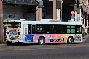 鹿児島交通 いすゞ エルガType-B(KL-LV834L1 鹿児島200 か 1938･元東京都交通局)の非公式側面 2025年1月撮影。