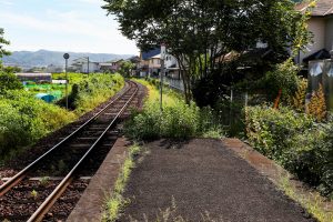 JR西日本･姫新線 林野駅のホーム上り方端部