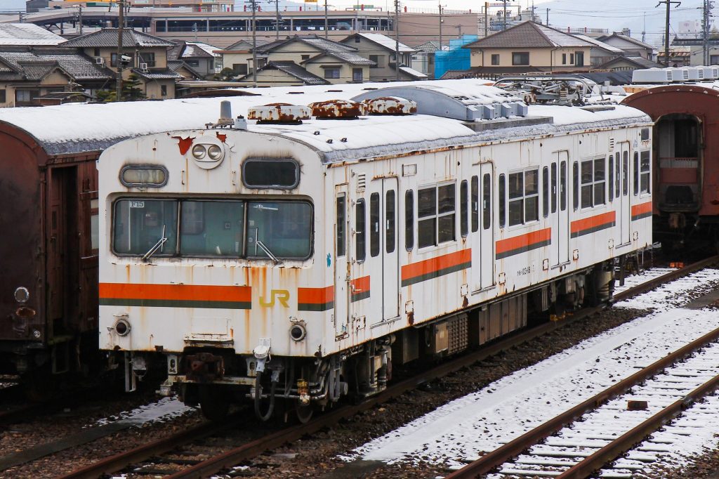 JR東海 103系東海色 クモハ103-18 保存車 美濃太田にて 2013年2月