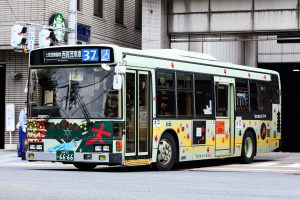 京都市交通局 ブルーリボン ノンステップ(KC-HU2PMCE 京都22 か 6666) 37系統 2015年9月撮影