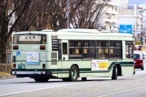 京都市交通局 ブルーリボン ノンステップ(KC-HU2PMCE 京都200 か 80) 80系統 2018年2月撮影