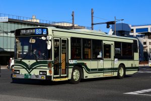 京都市交通局 ブルーリボン ノンステップ(KC-HU2PMCE 京都200 か 81) 80系統 2017年1月撮影
