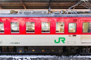 JR東日本・松本車両センター クモハ123-1 「ミニエコー」 塩尻駅にて