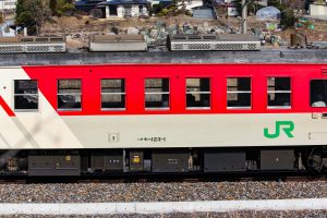 JR東日本・松本車両センター クモハ123-1 「ミニエコー」 小野→信濃川島にて