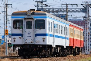 水島臨海鉄道キハ20 キハ204+203 倉敷市→球場前にて