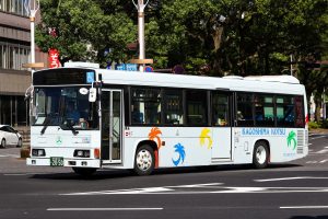 鹿児島交通 日野 レインボーHR(KL-HR1JNEE 鹿児島200 か 2050･元東京都交通局) 2020年8月撮影。